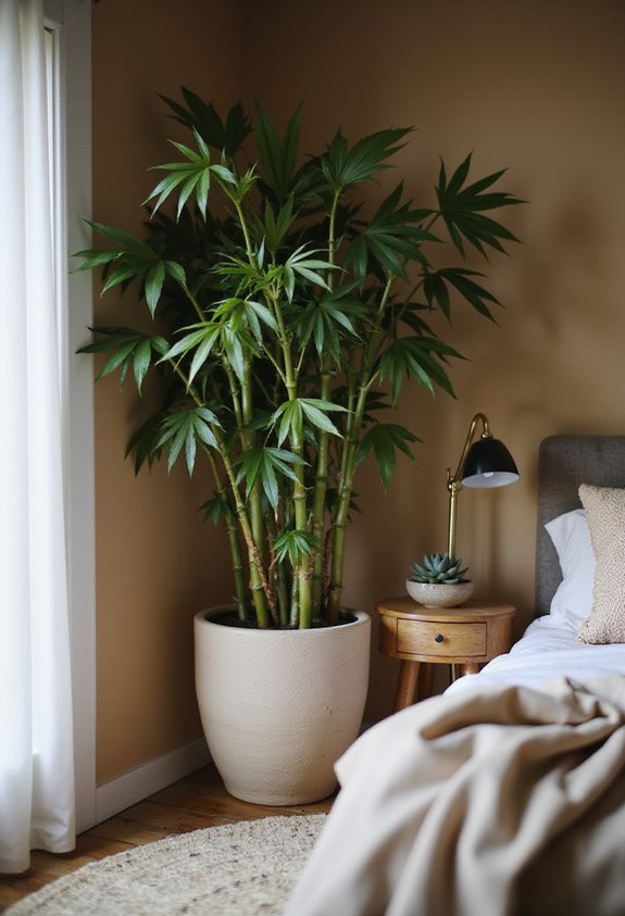 bamboo plant indoor arrangement