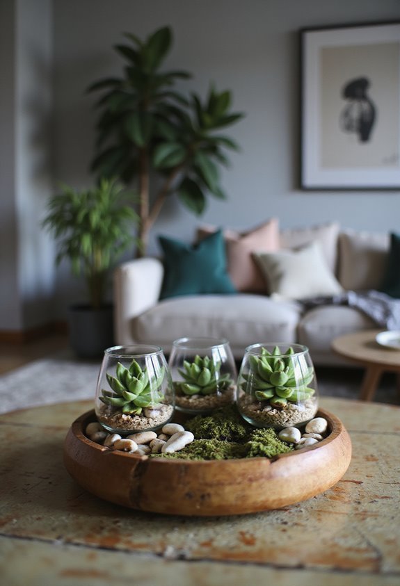 charming wooden terrarium display