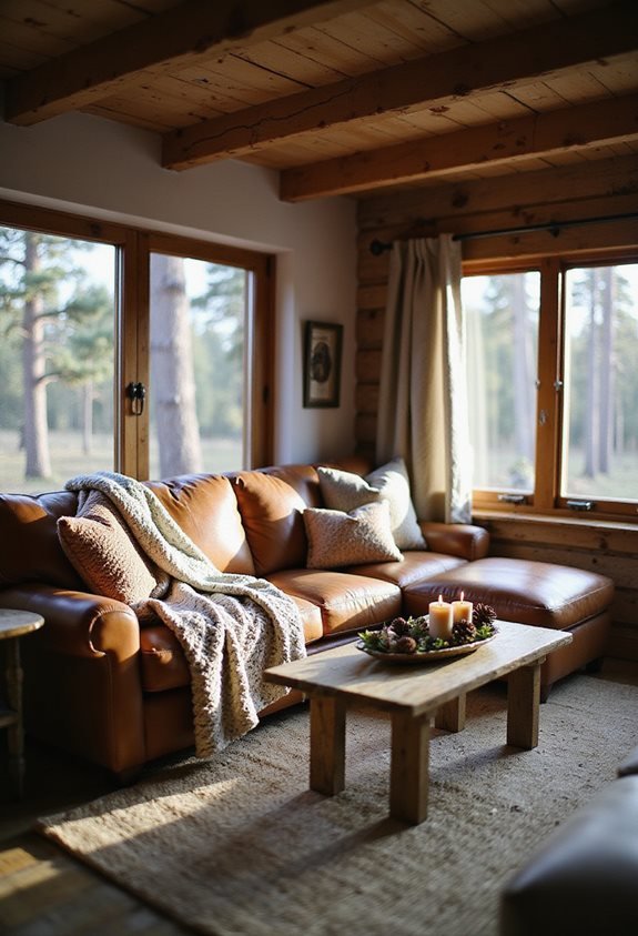 cozy cabin beam accents