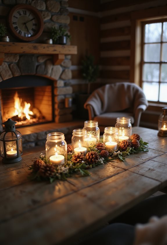 cozy cabin candle decor