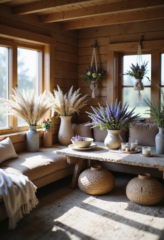 cozy dried flower decor