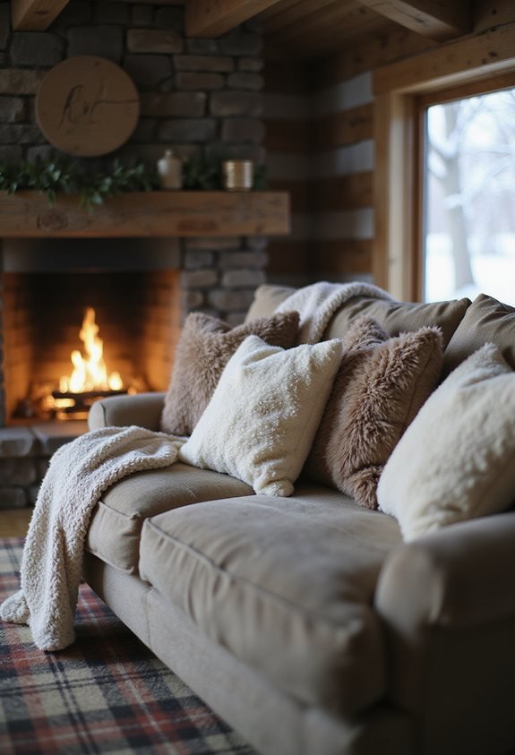 cozy faux fur pillows