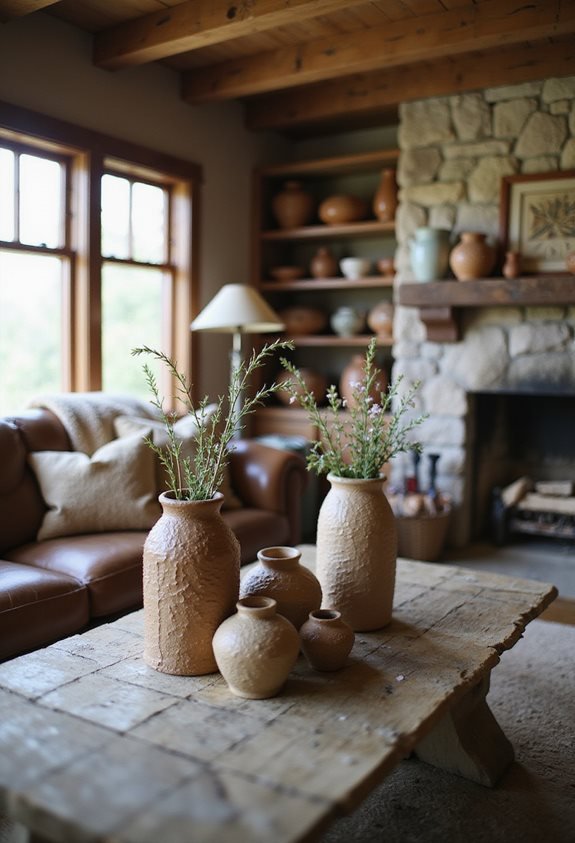 cozy handcrafted pottery accents