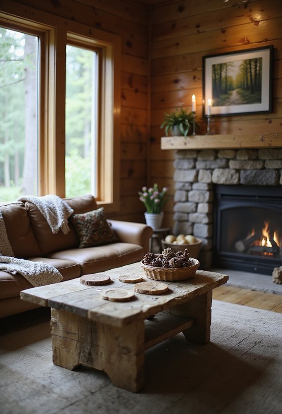 cozy handcrafted wooden decor