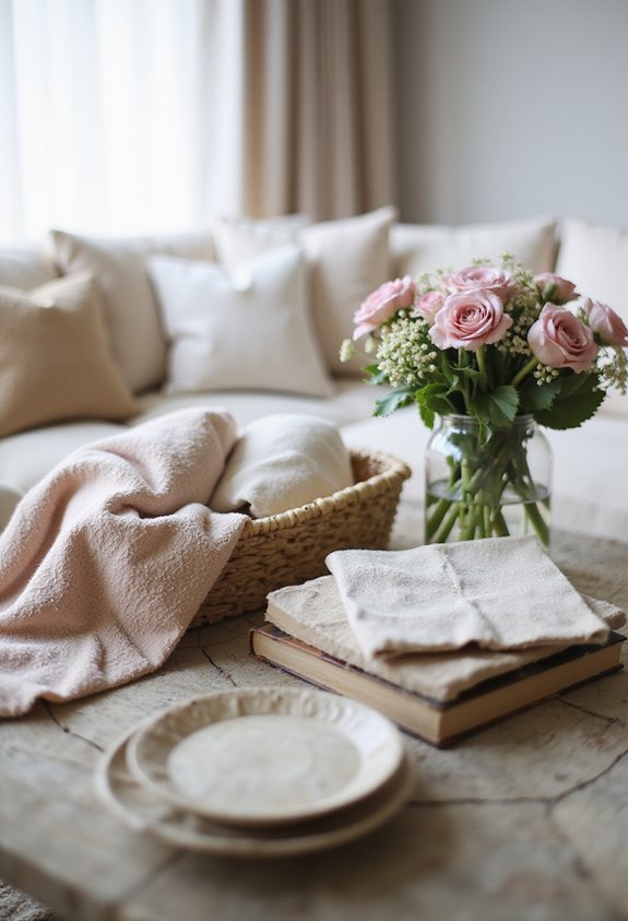 cozy layered fabric textures