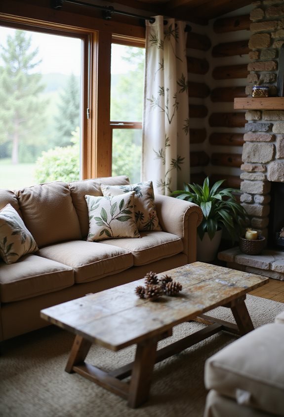 cozy nature inspired textile decor