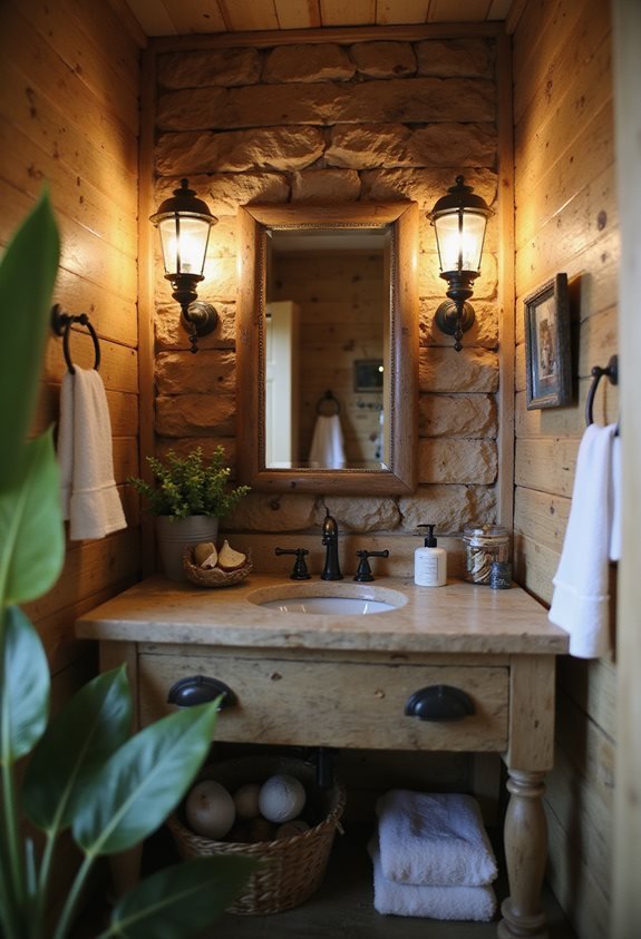 cozy rustic cabin lighting