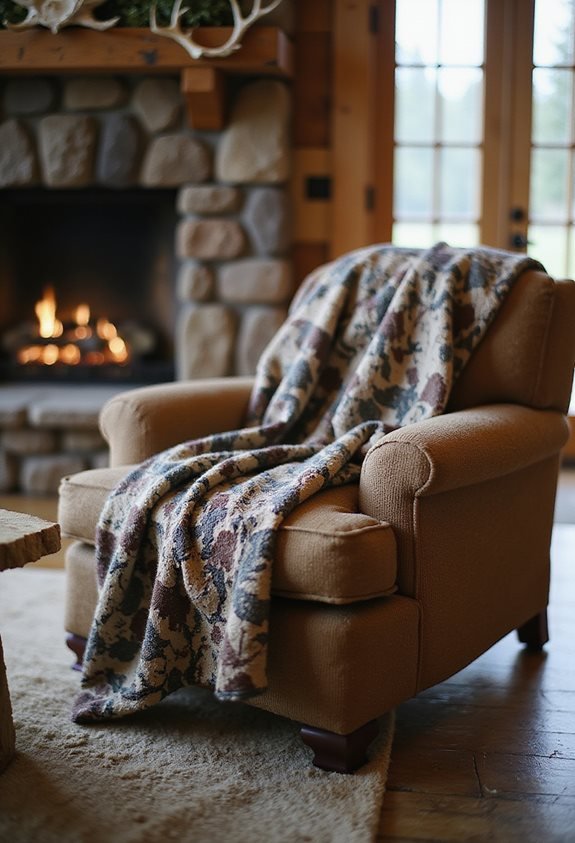 cozy rustic camo blankets