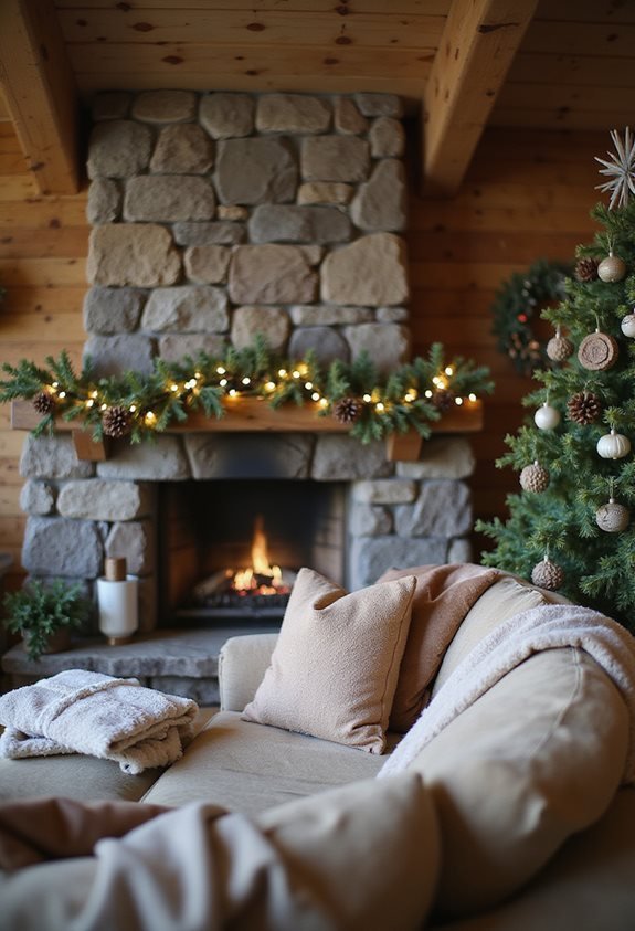 cozy rustic pinecone decor