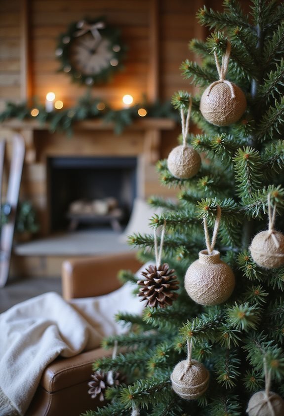 cozy rustic tree ornaments