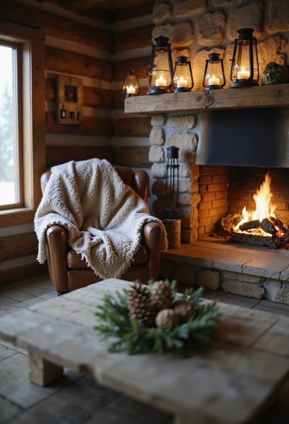 cozy vintage lantern accents