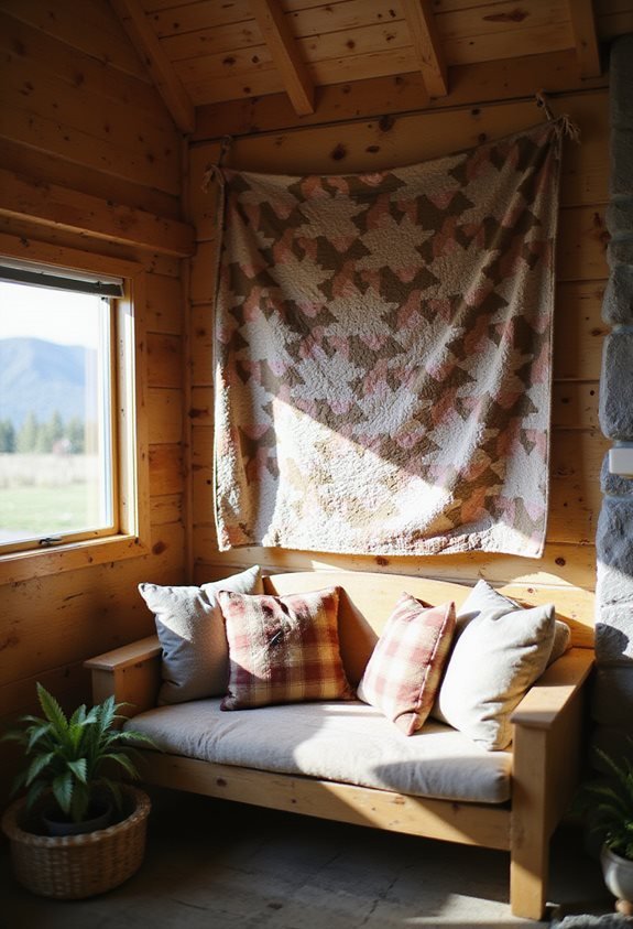 cozy vintage quilt decor