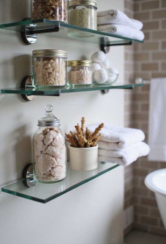 elegant glass shelf decor