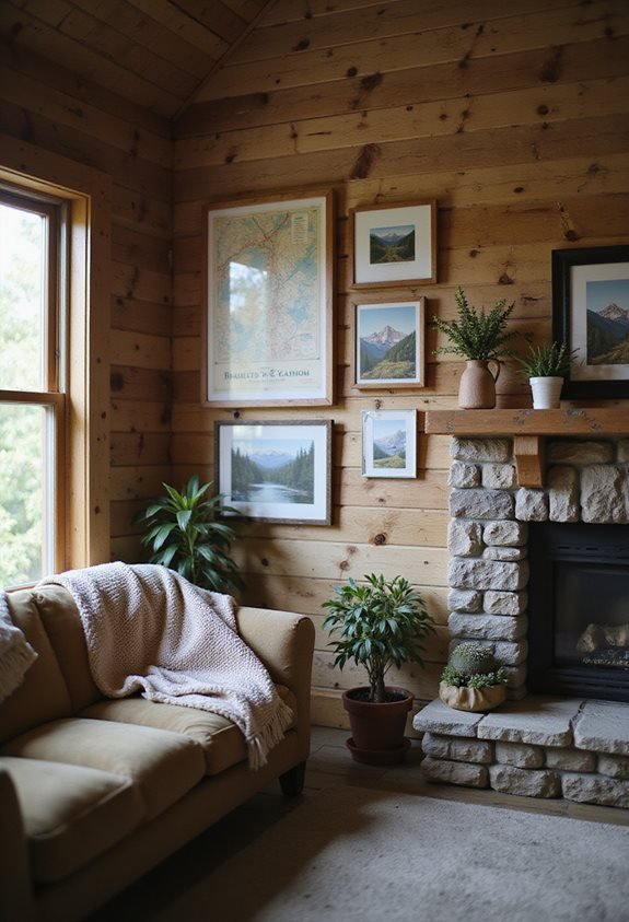 hiking themed cabin wall art