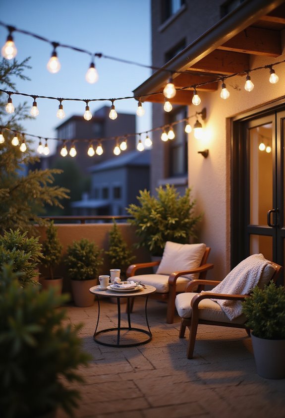 magical balcony string lights