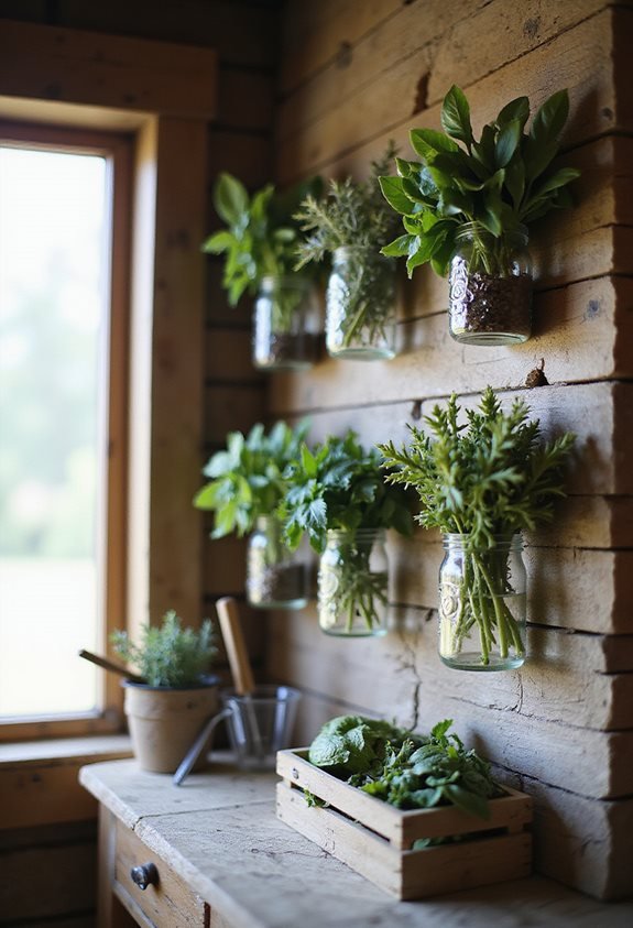 mason jar herb garden