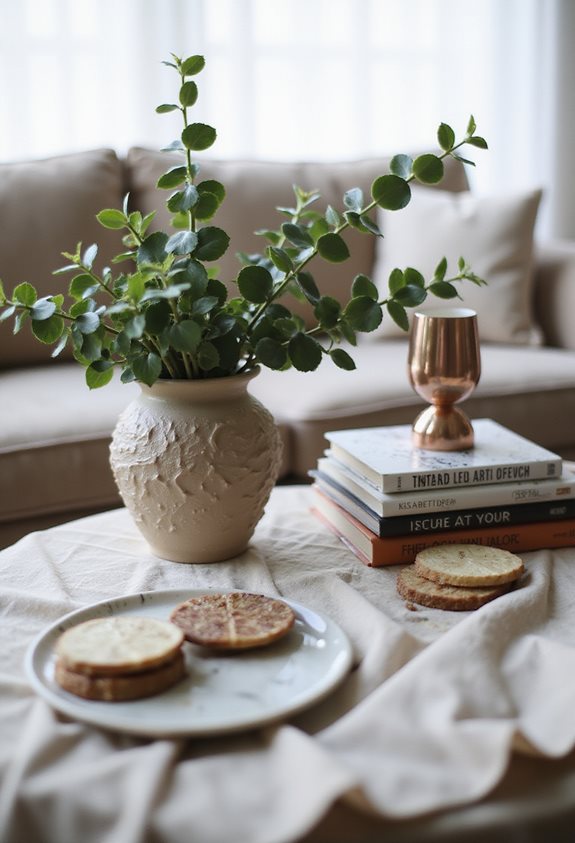 mixing decorative coffee table objects