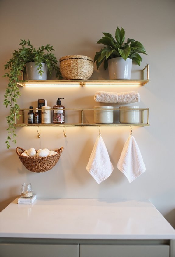 modern metal grid shelves