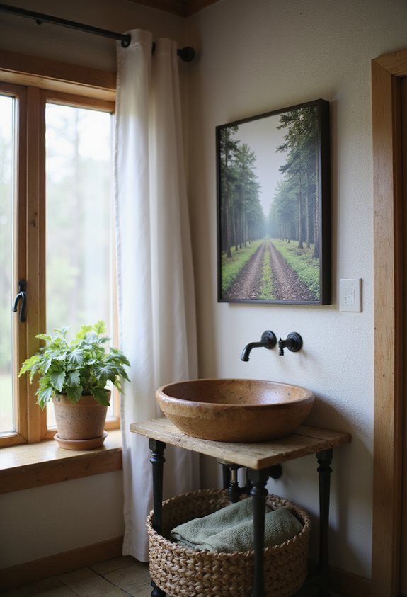 nature inspired bathroom decor