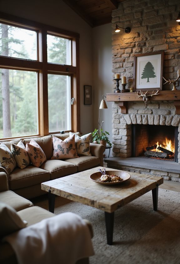 nature themed cabin pillows