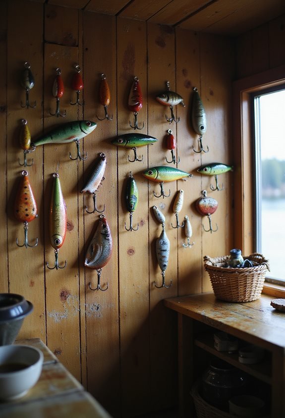 nostalgic fishing lure decor
