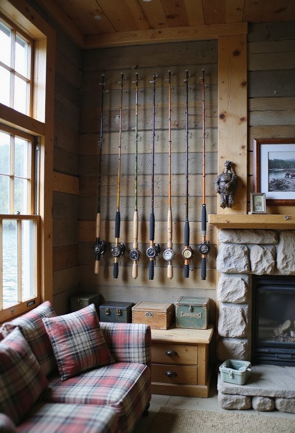 nostalgic vintage fishing display