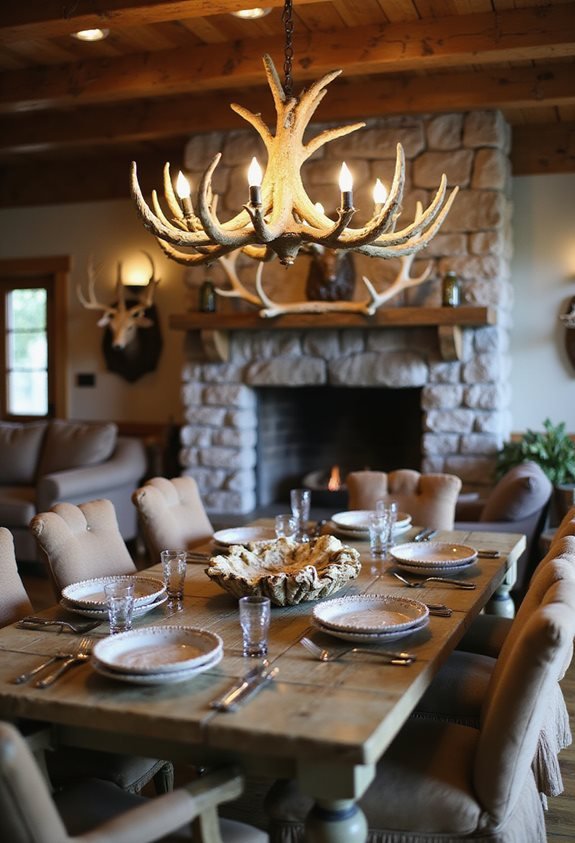 rustic antler chandelier centerpiece