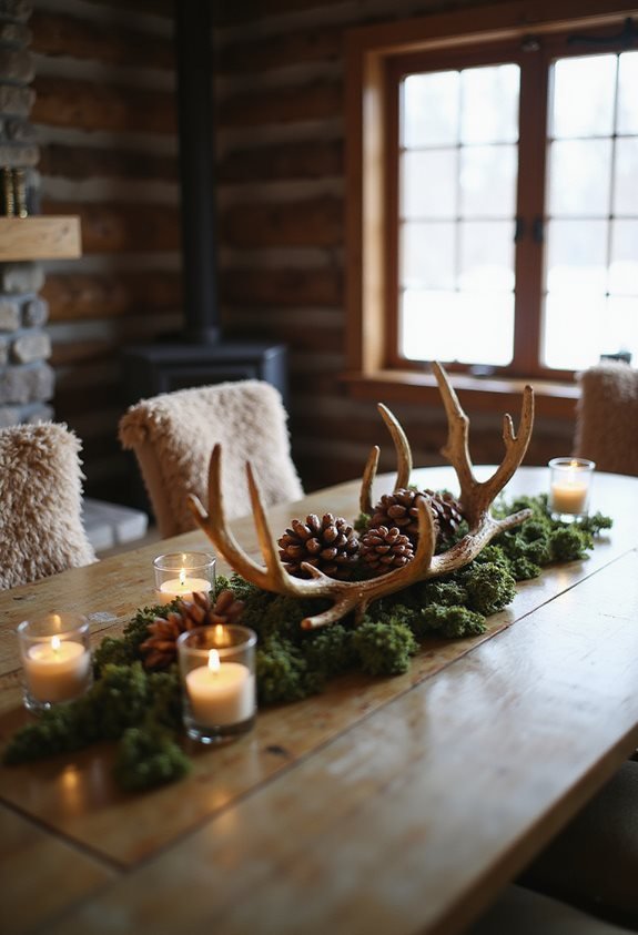 rustic antler table centerpiece
