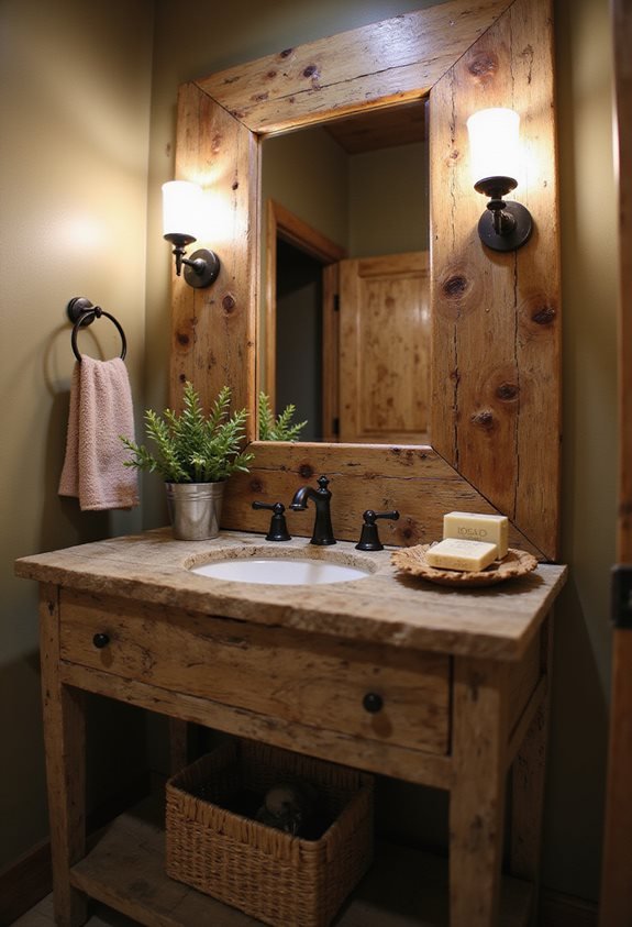 rustic charm cabin bathroom