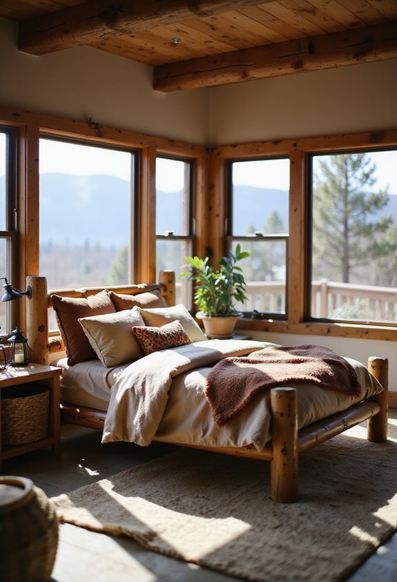 rustic charm log bed