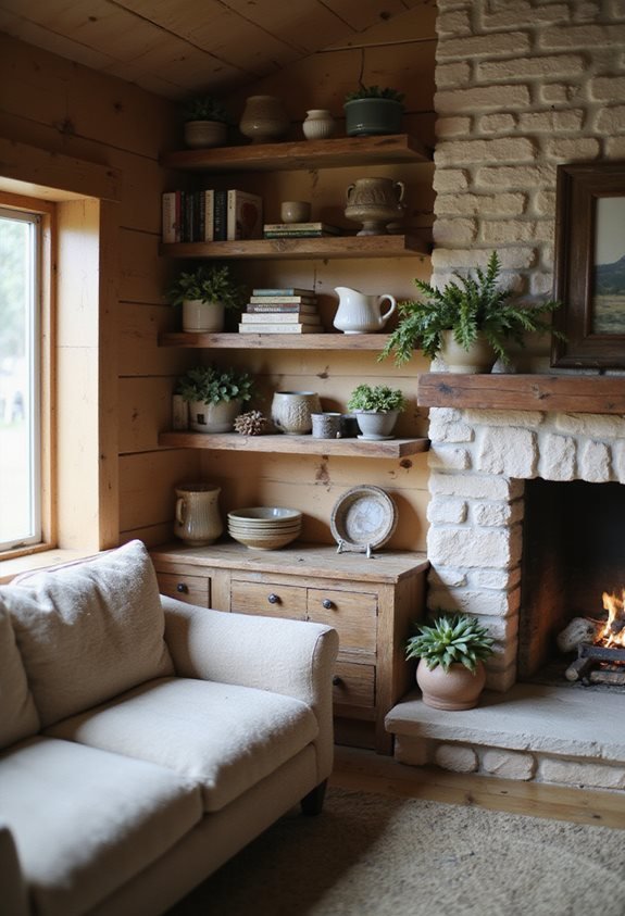 rustic charm with shelving