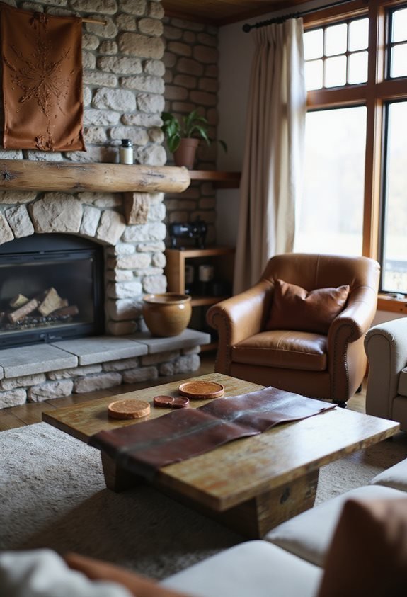 rustic handcrafted leather decor