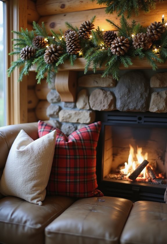 rustic holiday pinecone garlands