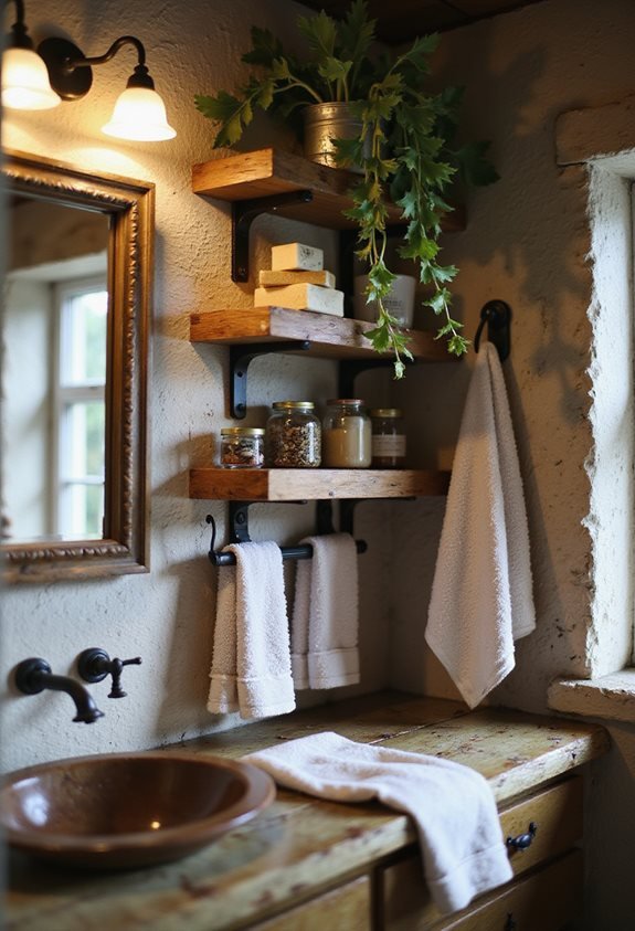 rustic live edge shelving