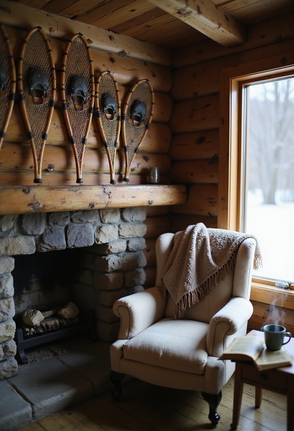 rustic winter snowshoe decor