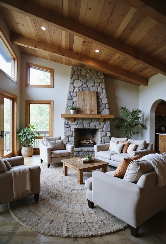 rustic wooden beams ambiance
