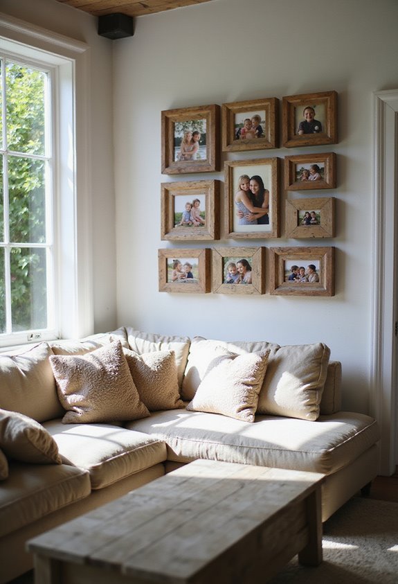 rustic wooden photo display