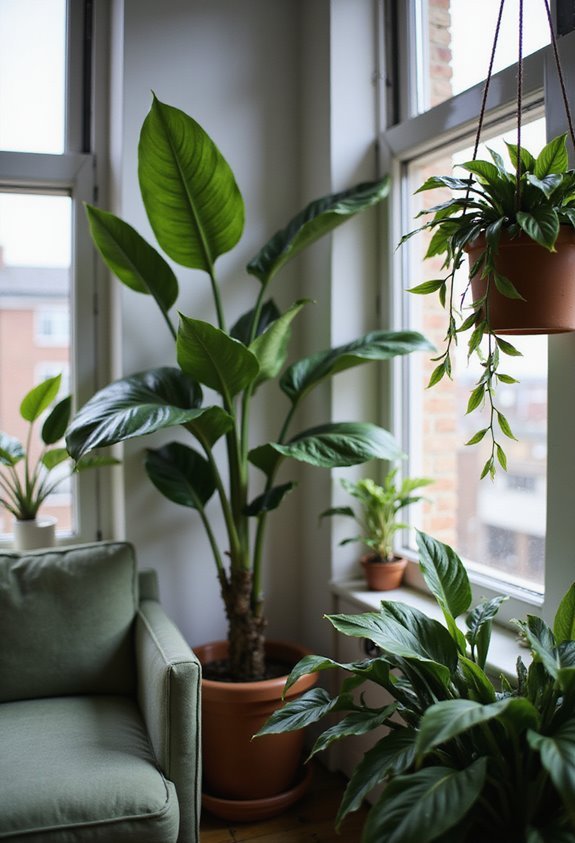 stylish air purifying apartment plants