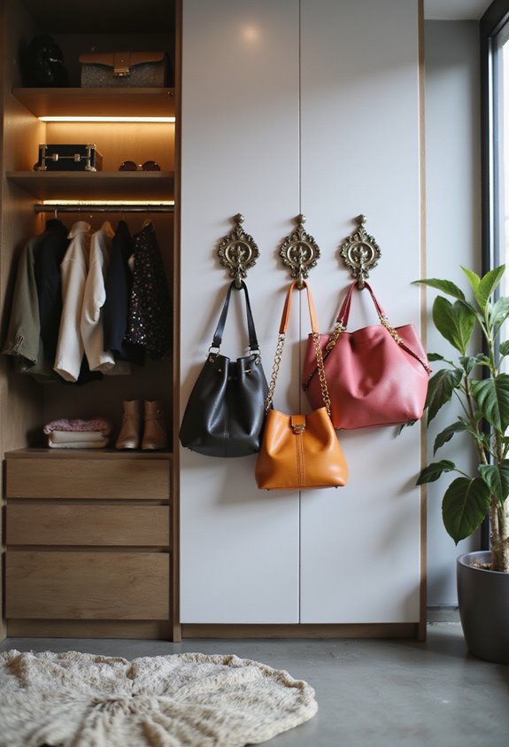 stylish bag display hooks