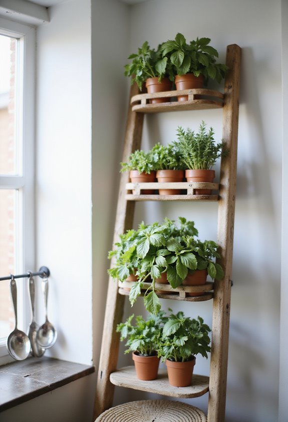 stylish herb display shelf
