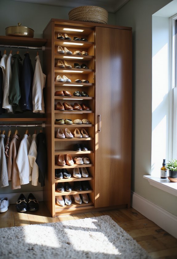 stylish vertical shoe organization