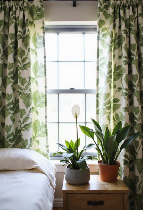 tropical paradise leaf curtains