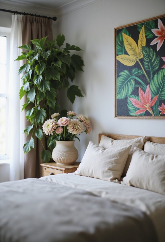 vibrant tropical bedroom decor