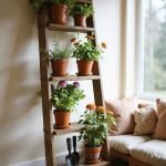 whimsical ladder planter display